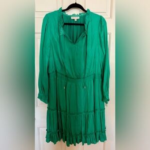 Skies Are Blue Vibrant Green Long Sleeve Dress